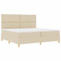 vidaXL Posteľ s pružinovým rámom Krémová 200 x 200 cm látka