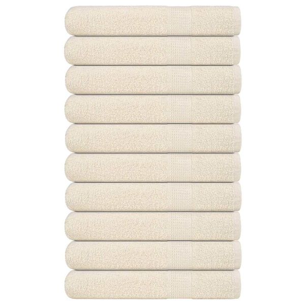 vidaXL Uteráky FROGN 10 ks krémové 100x200 cm 360 g/m²