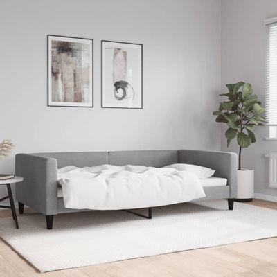 vidaXL Posteľný rám bledosivý 100x200 cm látka