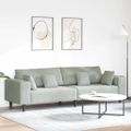 vidaXL Pohovka Svetlosivá 250 x 77 x 76 cm Zamat