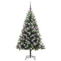 vidaXL Umelý vianočný stromček s umelým snehom 150 LED Teplá biela
