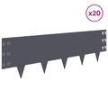 vidaXL Obrubník trávnika 20 ks 100 x 30 cm Oceľ Antracitová