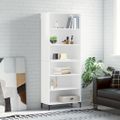 vidaXL Vysoká skrinka lesklá biela 69,5x32,5x180 cm kompozitné drevo