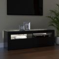 vidaXL TV skrinka s LED svetlami lesklá čierna 120x35x40 cm