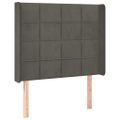 vidaXL Čelo postele so záhybmi tmavosivé 83x16x118/128 cm zamat