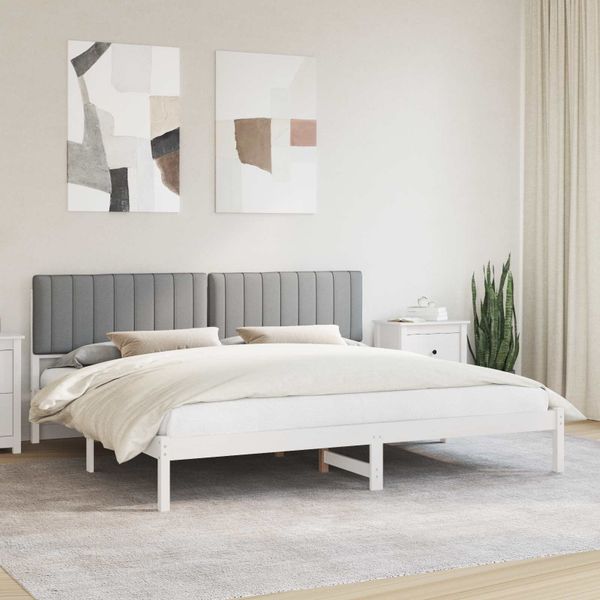 vidaXL Rám postele s čalúneným čelom Svetlosivá 200 x 200 cm