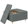 vidaXL Ottoman s Úložným Priestorom Tmavo šedá 80 x 80 x 45 cm látka