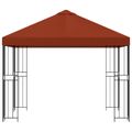 vidaXL Altánok 3 x 3 m Tehlová Polyester a oceľ 190 gsm