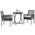 vidaXL Záhradný bistro set 3 ks Čierna polyratan