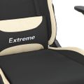 vidaXL Herná stolička s podnožkou čierna a krémová látková
