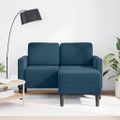 vidaXL 2-miestna pohovka s ležadlom v tvare L, modrá 125 cm, zamat
