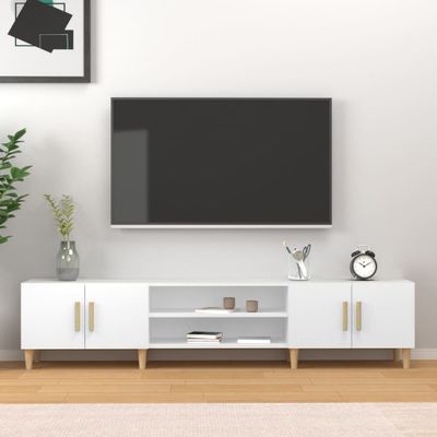 vidaXL TV skrinka biela 180x31,5x40 cm, drevená