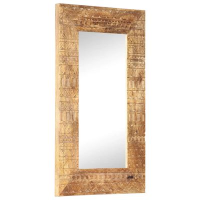 vidaXL Ručne vyrezávané zrkadlo 80x50x2,5cm masívne mangovníkové drevo