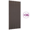 vidaXL Strešné panely 36 ks pozinkovaná oceľ hnedé 80x36 cm
