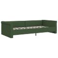 vidaXL Pohovka s matracom a USB tmavozelená látková 90x200 cm