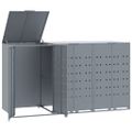 vidaXL Úložisko na 3 košov na kolieskach sivé 207x79x117 cm oceľ