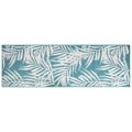 vidaXL Vonkajší koberec aqua a biely 80x250 cm obojstranný dizajn