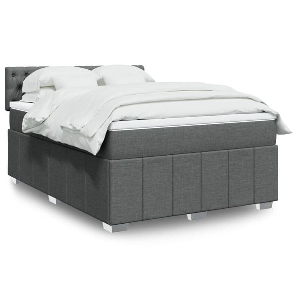 vidaXL Boxspring posteľ s matracom tmavosivá 160x200 cm látka
