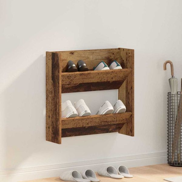 vidaXL Skriňa na topánky Staré drevo 60 x 18 x 60 cm Kompozitné drevo