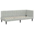 vidaXL Rohový rám postele Svetlosivá 80 cm x 200 cm Zamat