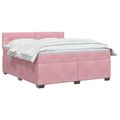 vidaXL Posteľ boxspring s matracom Ružová 140 x 200 cm Zamat