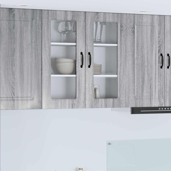 vidaXL Dvierka na umývačku Kalmar Sivý Sonoma 80 x 31 x 80 cm