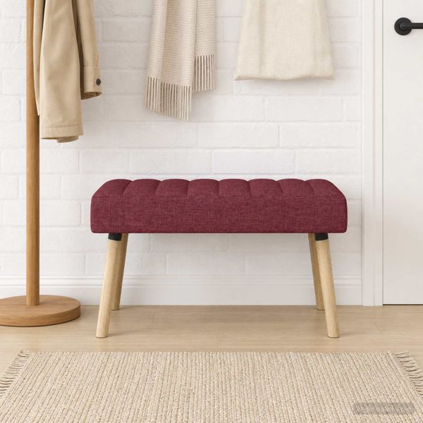 vidaXL Pruhovo prešitá lavica Víno červené 80 x 40 x 46 cm Látka