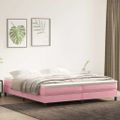 vidaXL Posteľný rám boxsping s matracom ružový 200x220 cm zamat
