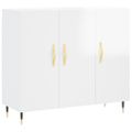 vidaXL Komoda vysoký lesk biela 90x34x80 cm kompozitné drevo