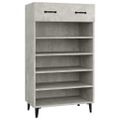 vidaXL Botník betónovo sivý 60x35x105 cm spracované drevo