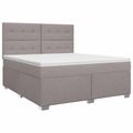 vidaXL Posteľ boxspring s matracom Sivohnedá 180 x 200 cm Látka