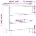 vidaXL Komoda čierna 60x35x70 cm spracované drevo