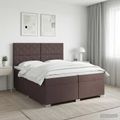 vidaXL Posteľ boxspring s matracom Tmavohnedá 200 x 200 cm Látka