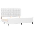 vidaXL Posteľný rám s čelom biely 200x200 cm umelá koža