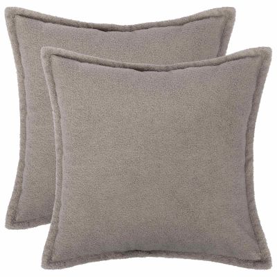 vidaXL Poťah na podložku 2 pcs HOUTEN Svetlosivá 80 x 80 cm Bouclé