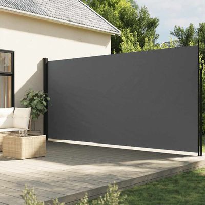 vidaXL Zaťahovacia bočná markíza, antracitová 200x600 cm