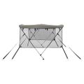 vidaXL Strieška Bimini s 3 oblúkmi a sieť. stenami 183x(185-198)x137cm