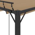 vidaXL Altánok so žalúziovou strechou 3x4 m sivohnedý látka a hliník