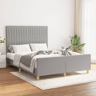 vidaXL Posteľ bez matraca bledosivý 140x190 cm látka