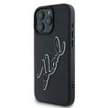 Obal Karl Lagerfeld pre iPhone 16 Pro 6,3" KLHCP16L3DRKSDLK čierny Hard 3D Rubber Bicolor Signature