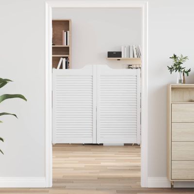 vidaXL Kladivové dvere 2 pcs Biela Borovicový masív