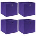 vidaXL Úložné boxy 4 ks, netkaná textília 28x28x28 cm, fialové