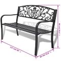 vidaXL Záhradná lavička 127 cm, liatina, čierna