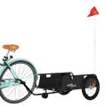 vidaXL Príves na bicykel, čierny, oxfordská látka, železo
