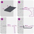 vidaXL Závesná polica 4 ks Antracit 30 x 18 x 2,5 cm Oceľ