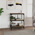 vidaXL Knižnica hnedý dub 60x33x70,5 cm spracované drevo a oceľ
