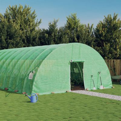 vidaXL Fóliovník s oceľovým rámom zelený 36 m² 6x6x2,85 m