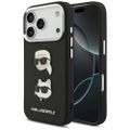 Puzdro Karl Lagerfeld FW Grained Karl & Choupette Heads Pins & Logo pre iPhone 17 Pro čierna