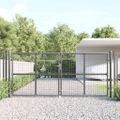 vidaXL Pletená záhradná brána antracitová 300x125 cm pozinkovaná oceľ