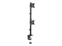 For Monitors 13" to 27" - Adjustable - Desk Clamp / Grommet-Hole Mount - Dual VESA Monitors - Black (ARMDUALV) - Montážna sada - pre 2 monitory - vysoko odolná oceľ - čierna - veľkosť obrazovky: 13"-27" - na stôl, upevniteľné na stôl - pre P/N: DK30A2DH, DK30C2DAGPD, DK30C2HAGPD, TB3DK2DPM2, TB3DK2DPPD, USB3SDOCKDD, USB3SDOCKHDV